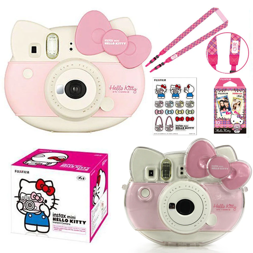 Fujifilm Instax Mini Pink Hello Kitty Limited Edition Instant Photo Film Camera + 10 Instax Films + PU Camera Bag Case + Sticker