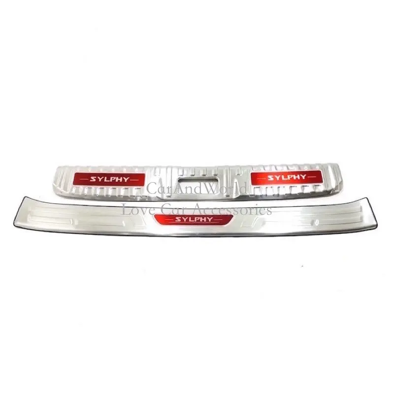 07-Inner-Outer red Для Nissan Sylphy Sentra из нержавеющей стали, накладка на задний багажник, Накладка на порог, накладка на заднюю дверь, накладка на педаль, автомобильные аксессуары - Цвет: 07-Inner-Outer red