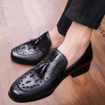 

Men Dress Shoes High Quality Men Loafers PU Leather Shoes Fashion Tassel Slip-On Dress Shoes Men mocassin homme