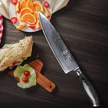 YARENH " дюймов шеф-повар ножи японский Дамасская сталь Santoku кухонные ножи Sharp Кливер ножи для нарезки подарок Ножи