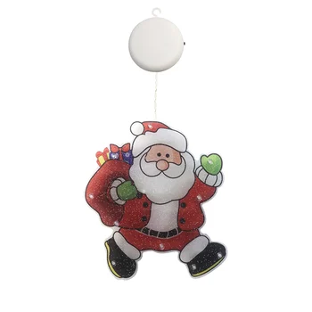 

Christmas Shop Window Lamp Christmas Lighted Window Decoration Tree Santa Snowman Party Supplies LBShipping