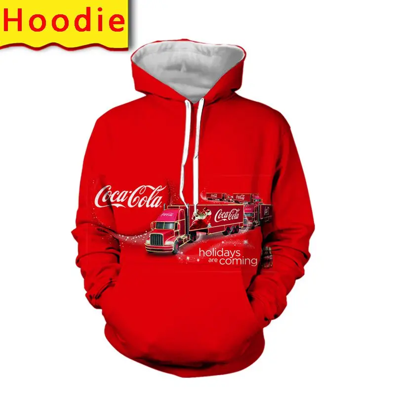 

Christmas Coke Hoodies Sweatshirts 3d Print Men Harajuku Funny Zipper Jacket Streetwear Tee Shirts Anime Clothes