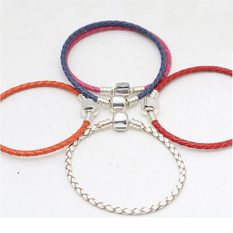 Браслет, браслет для женщин и мужчин, 925 пробы, серебро, натуральная кожа, Плетеный ремешок, браслет, браслет, модное ювелирное изделие