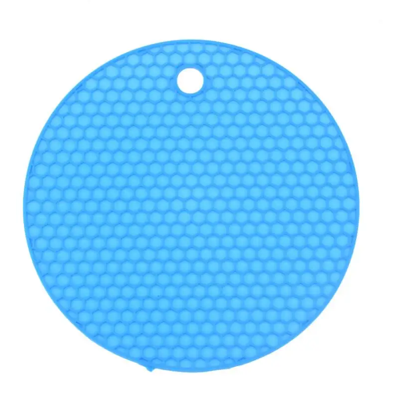 blue 14 см Силиконовая Круглая сотовая теплоизоляционная Подушка настольная Подушка подстилка для посуды подставки под стакан Европейская кухня - Цвет: blue