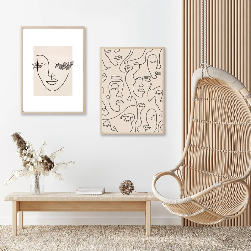 Abstract-Woman-Face-One-Line-Drawing-Prints-Leaf-Plants-Poster-Minimalist-Nordic-Poster-Canvas-Painting-Wall (2)