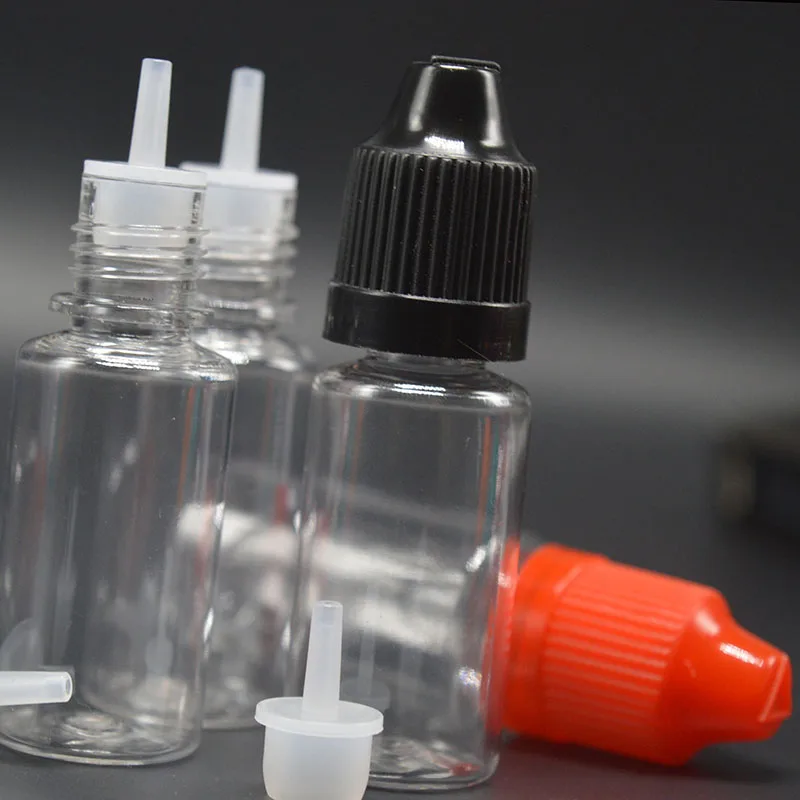 10ml clear 10 мл ПЭТ пластиковые флаконы-капельницы, пустая бутылка для жидкости для электронных сигарет с красочными чашками 10 мл иглы Minin бутылки для электронной сигареты жидкости оптом - Цвет: 10ml clear