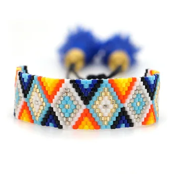 

Bohemian MIYUKI Bracelet Women Tassel Jewelry Boho Pulseras Mujer 2020 Evil Eye Cuff Bracelets Hadndmade Loom Armband