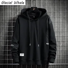 

GlacialWhale Mens Hoodies Men New Winter Techwear Sweatshirt Oversized Japanese Streetwear Harajuku Hip Hop Black Hoodies Men