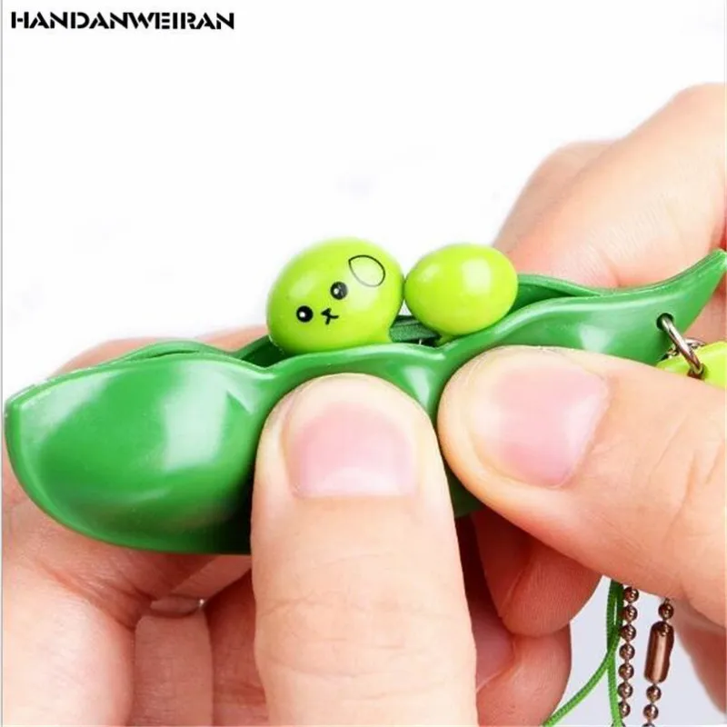 

Fidget Squishy Toys Decompression Edamame Toys Squishy Peas Beans Keychain Relief for Adult Kids Rubber Stress Reliever Toy Gift