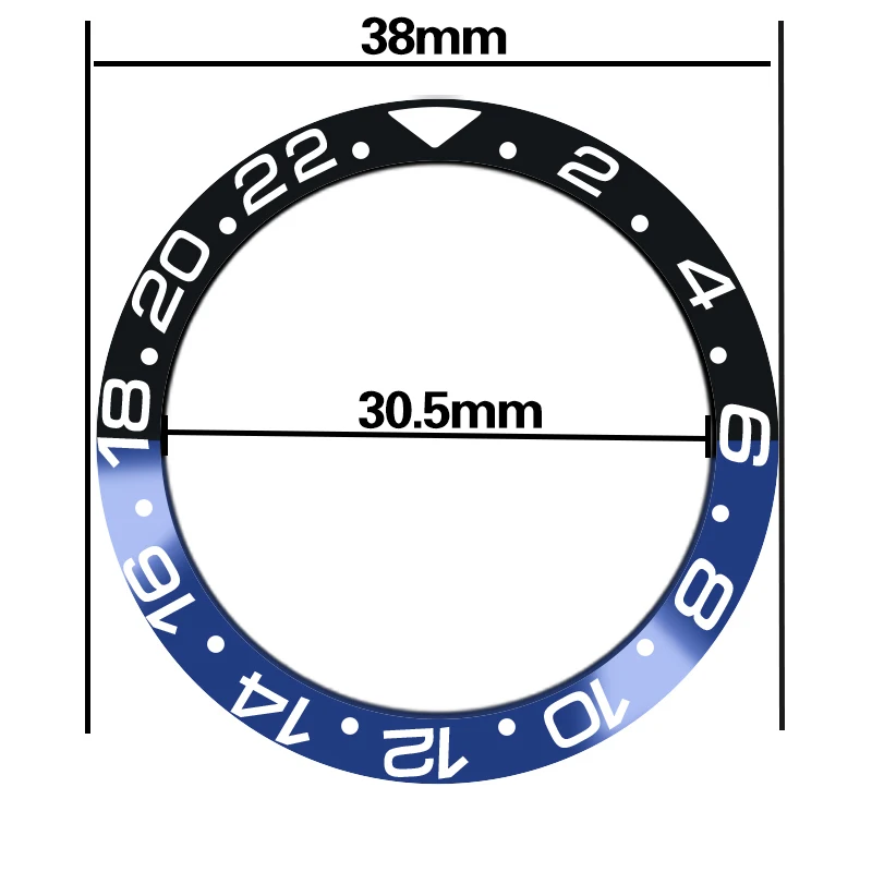

Watch Spare Parts 38mm black blue High Quality Titanium Insert Frame Bezel For 40 mm Sea Automatic Mens