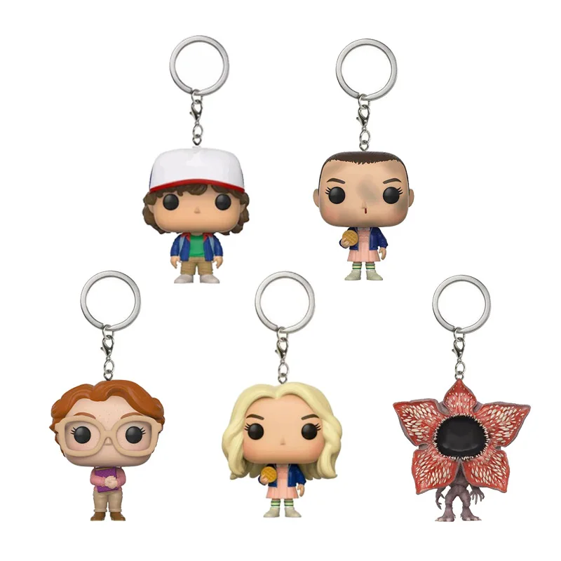 Новейшие странные вещи ELEVEN dutin Barb Demogorgon экшн-брелок в виде фигуры брелок-игрушка кольца Подвески подарок для детей