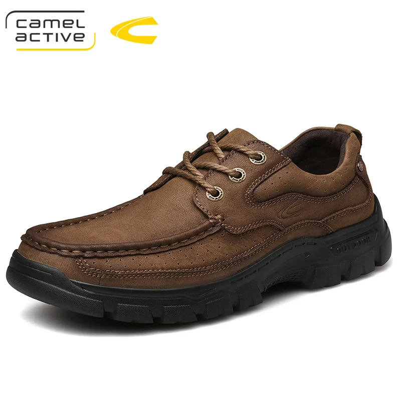 Camel Active New Genuine Leather Men's Shoes Tooling Fashion Outdoor Casual Shoes Cowhide Rhubarb Shoes Man Quality Boots