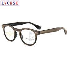 Новая мода ретро PC деревянные зерна анти синий светильник прогрессивные очки для чтения для женщин мужчин взгляд рядом дальней пресбиопии очки N5