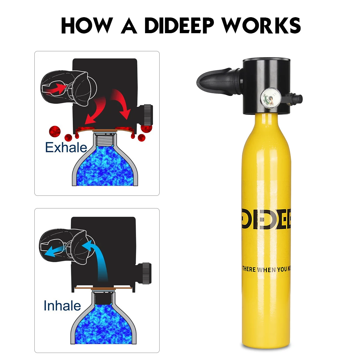 DIDEEP 1L/0.5L кислородное оборудование для дайвинга Воздушный баллон Дайвинг респираторный Набор Подводное дыхательное устройство Новинка