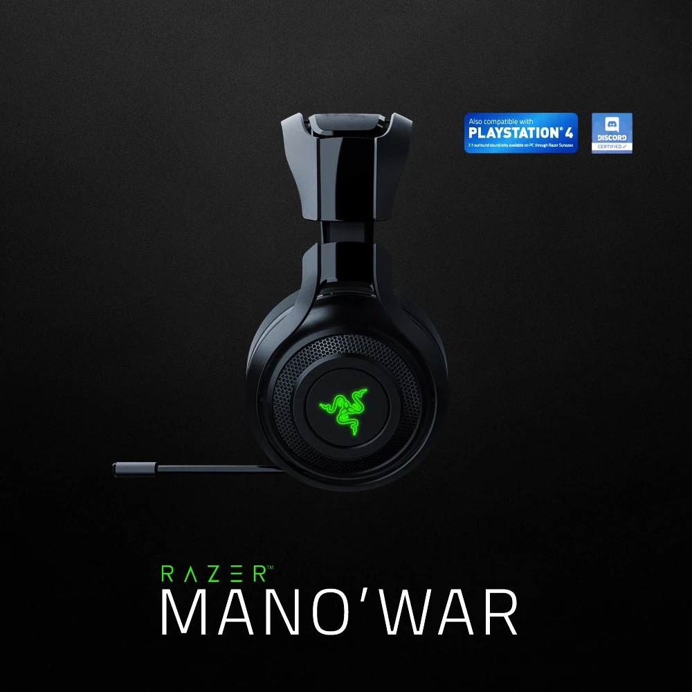 Razer mano' War Беспроводная 7,1 объемная звуковая игровая гарнитура 2,4 ГГц Беспроводная технология быстрого действия управления однонаправленная