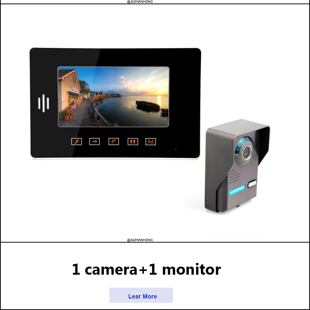 2,4G Беспроводная 1MP CCTV камера наружная ИК камера Крытая 7 дюймов Цветная lcd полный набор видео домофон и система наблюдения