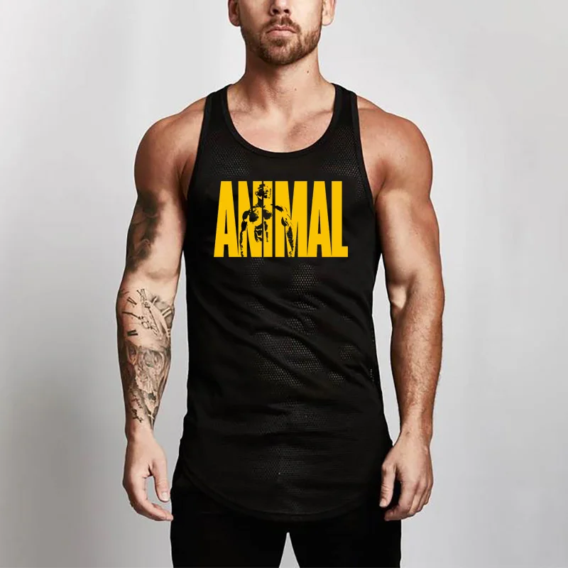 

Mesh Brand Workout Bodybuilding Vest Stringer Undershirt Fashion Cotton Mens Tank Top Fitness Singlets Sleeveless Gym Tanktops