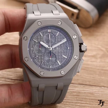 

Classic New Chronograph Men Watch Stopwatch Lebron James Sapphire Watches Full Black Grey Rubber Sport Limited Blue Watches