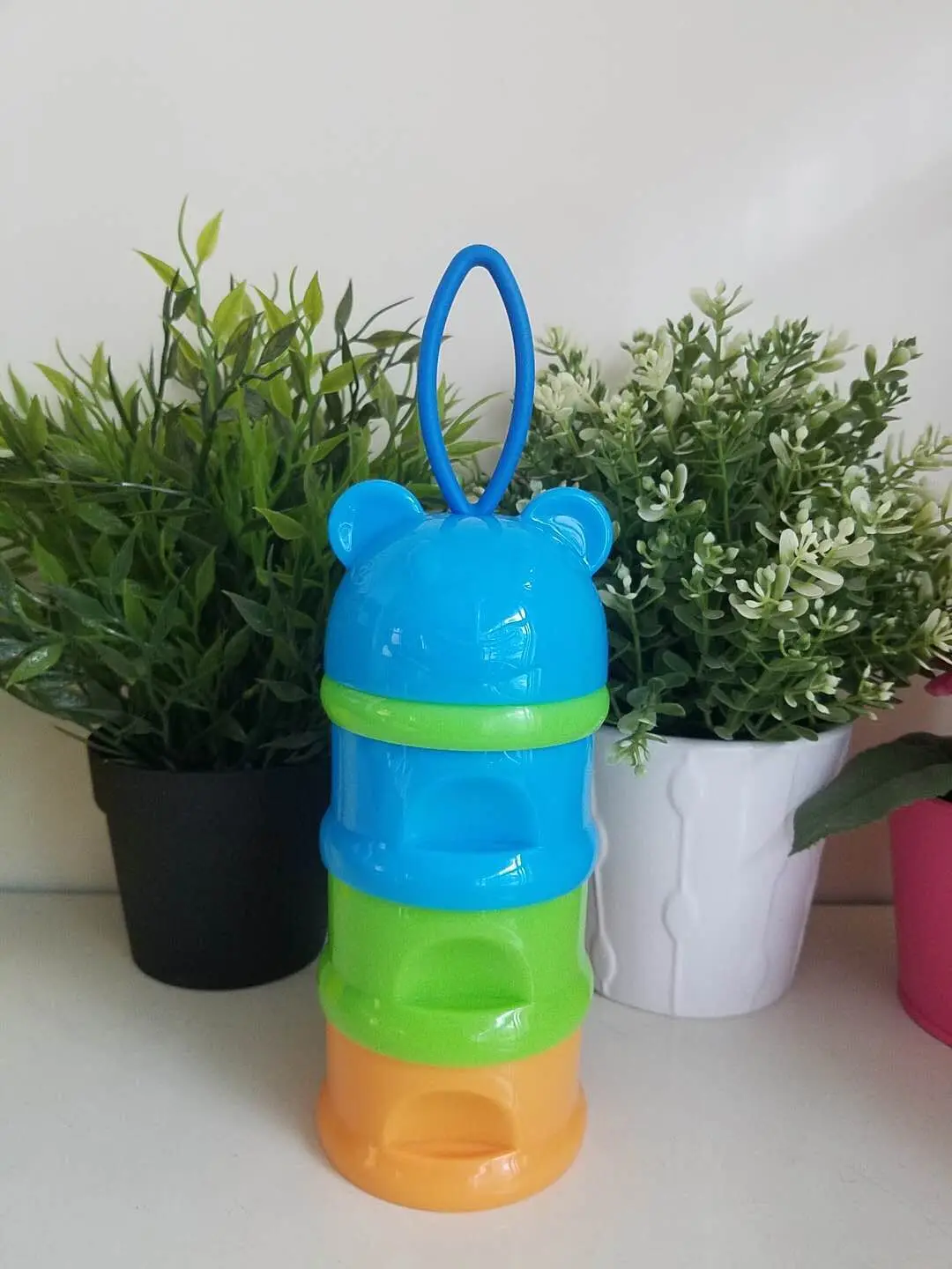 Baby Food Storage Baby milk powder box three-layer infant baby out portable milk powder plastic cartoon portable Feeding Box