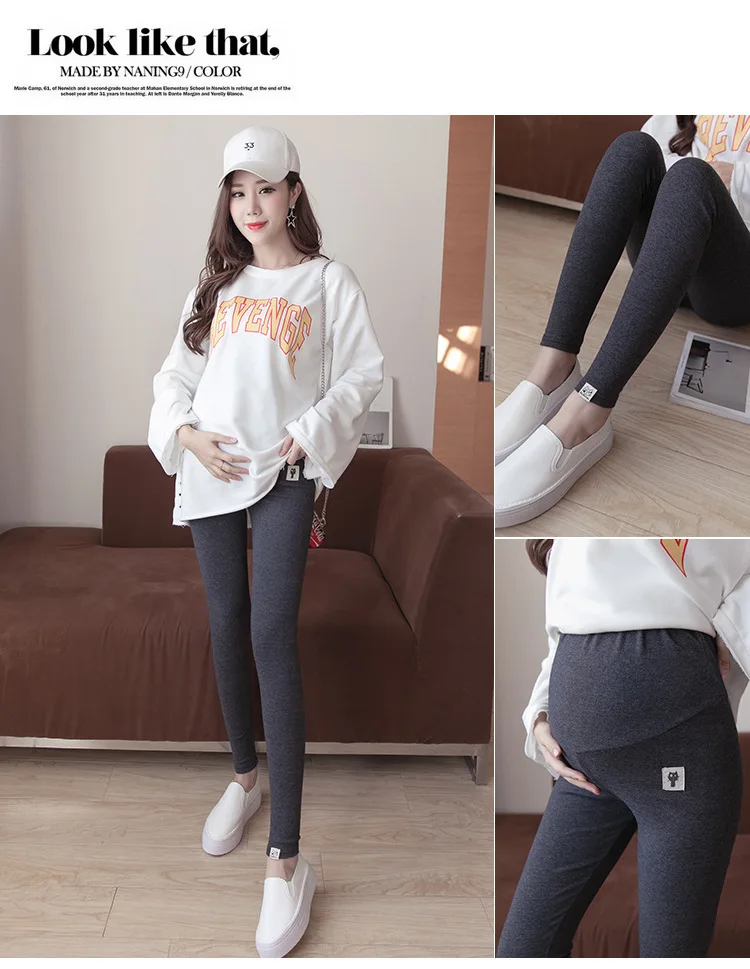 Spring And Autumn New Style Maternity Clothes Kitten Flower Stickers Leggings Korean-style Abdominal Support Maternity Pant