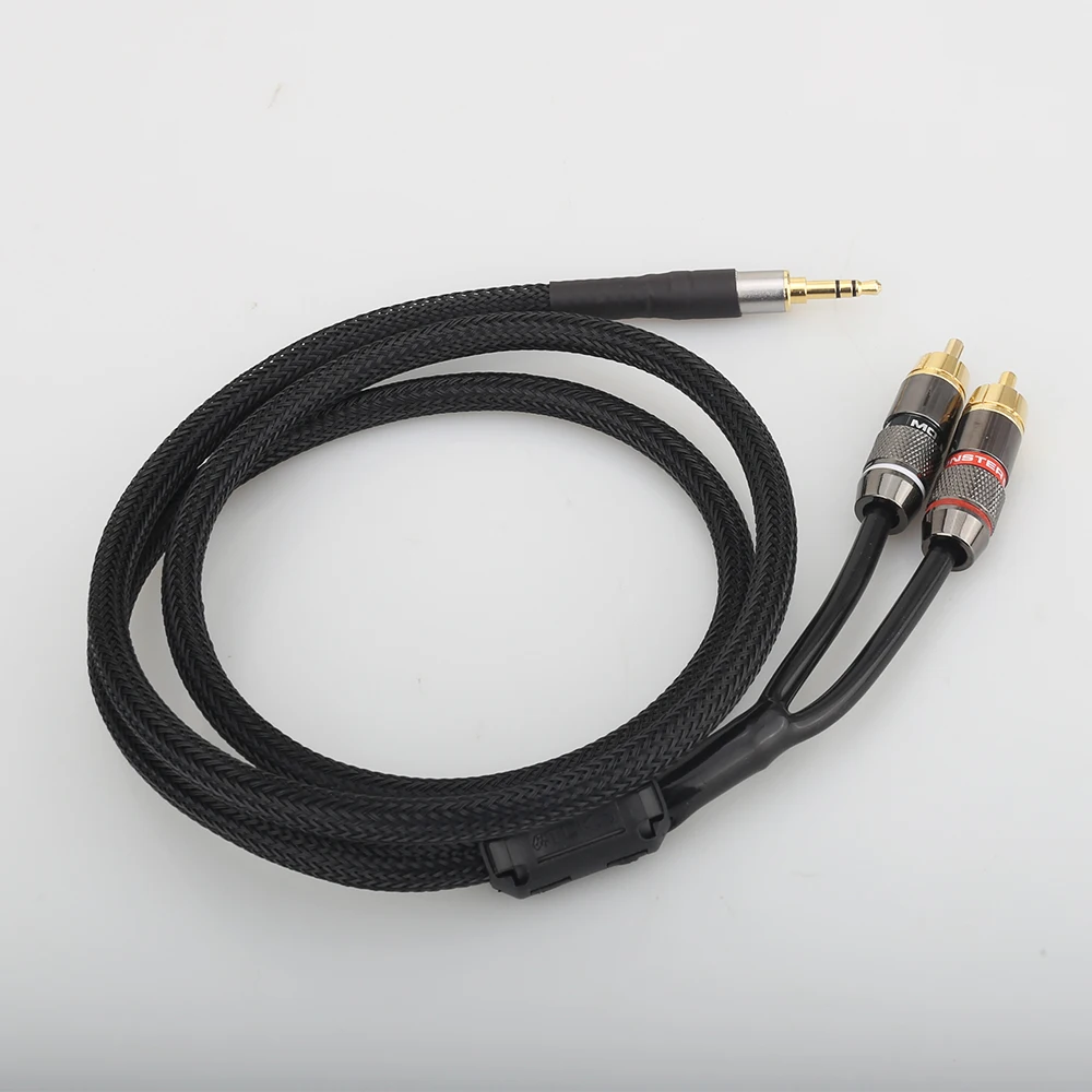 A53+XW60 HiFi cable audio RCA cable Audio signal wire plug 3.5mm straight aux plug convert two RCA plug