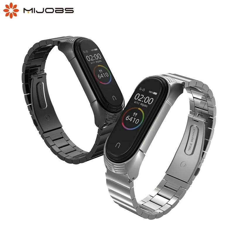 Металлический браслет из нержавеющей стали для Xiaomi Mi band 3 4 Band 5|Смарт-аксессуары| |