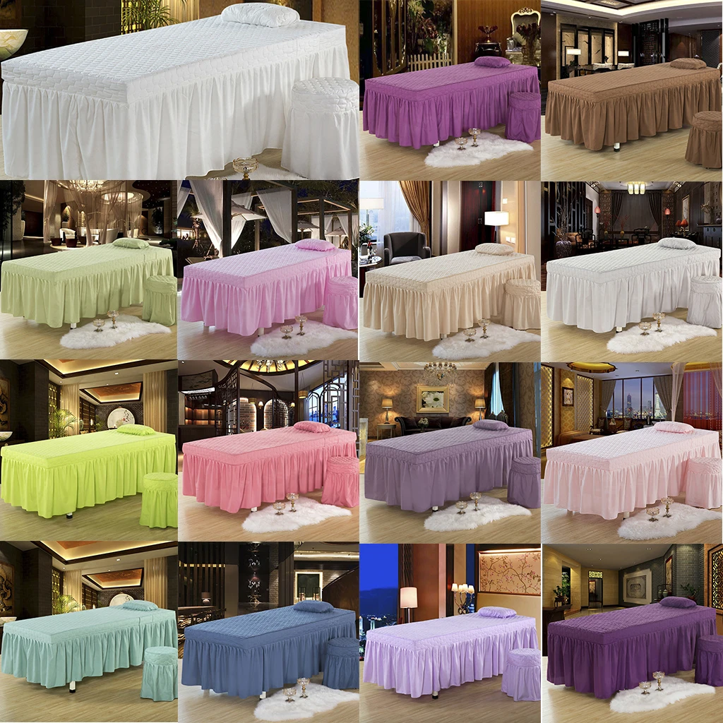 190x70cm Microfiber Cosmetic Mattress Valance Sheet Massage Table Skirt European Style for Cosmetic Beauty Salon Hotel Hospital