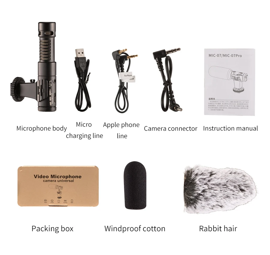 MIC-07 Pro Студийный микрофон с разъемом 3,5 мм и usb-кабелем для камеры телефона DSLR MIC интервью Youtube Vlog Запись микрофон
