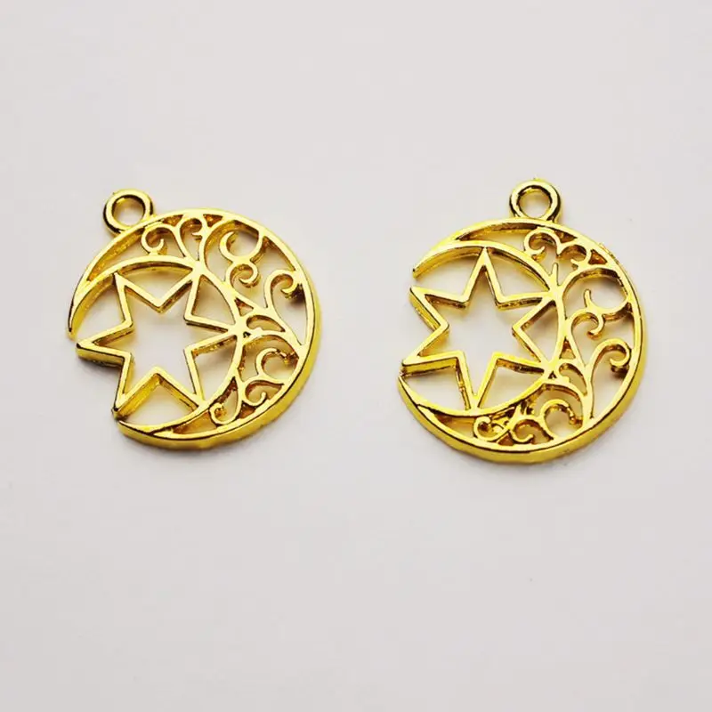Free shipping 10 Pcs DIY Filler Frame Moon Star Hollow Epoxy Resin Crafts Handmade Jewelry Making Pendant