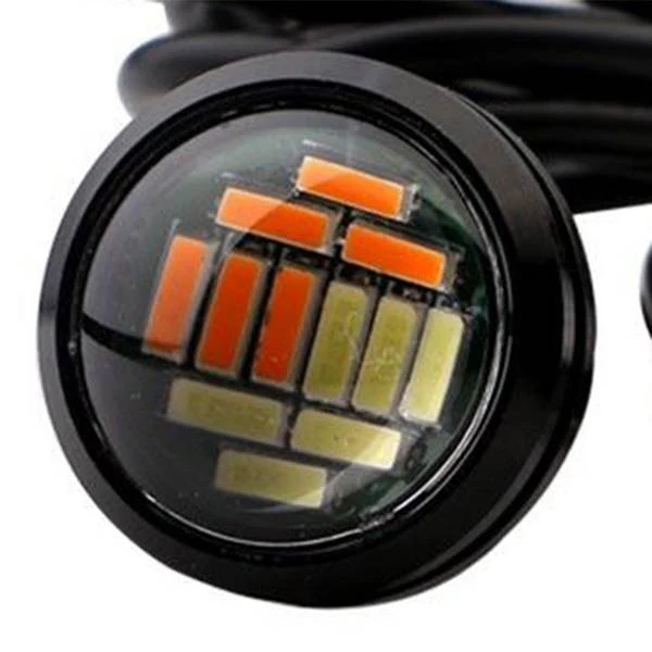 10 шт. 12 в 23 мм двухцветный мигающий фонарь 4014 Smd 12 светодиодные лампы дневного света Автомобильный мотор поворотные огни