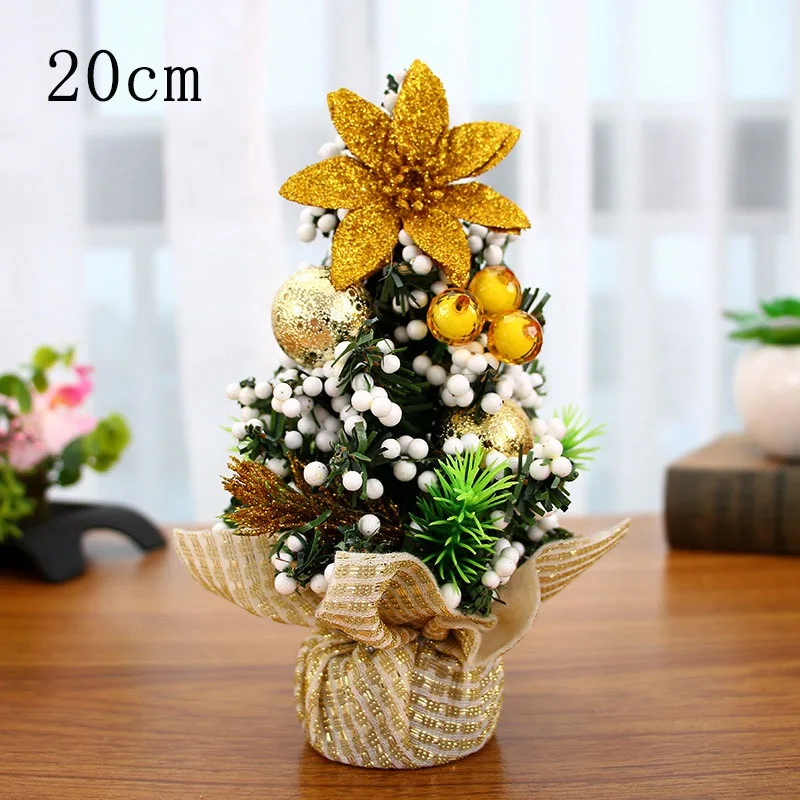 1PC 20cm H Искусственный Настольный Мини Рождественская елка украшения на Рождество для новогодней елки высотой 20 см, год Украшение стола Миниатюрный Дерево 1 шт - Цвет: 1PC 20cm H
