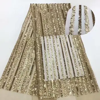 

Luxury African Lace Fabrics With Sequins Embroidered Laces High Quality Nigerian French Tulle Lace Fabric For Wedding A-1192