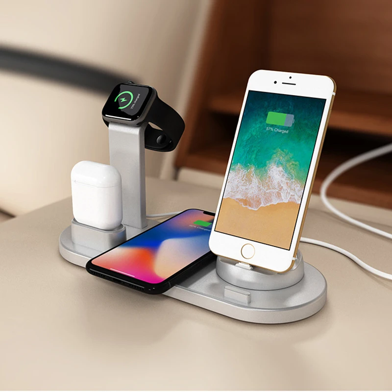 3 в 1 беспроводная зарядная док-станция с держателем для iPhone вращающаяся Зарядная база для Android