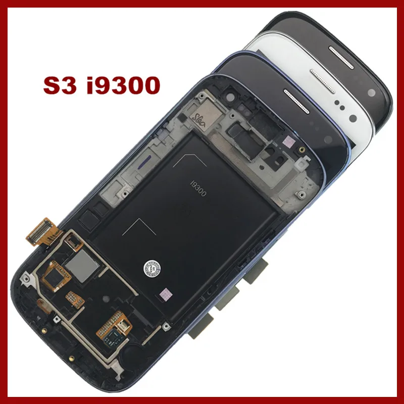 

For SAMSUNG Galaxy S3 Display i9300 with Frame Bezel Touch Screen Digitizer Assembly Replacement For Galaxy S3 i9300 LCD Screen