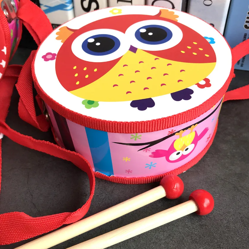 Children shuang mian gu Infant Double-Sided Hand Drums Percussion Instrument Newborn Wooden Toy Baby Unisex Non-Snare Drum