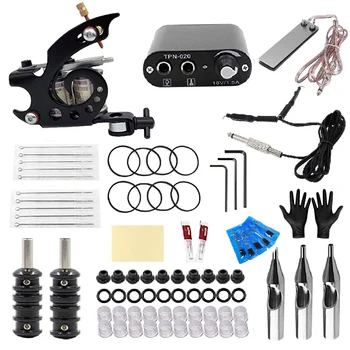 

Tattoo Kit Complete Tattoo Machine Gun Coils Machine Kit Tattoo Power Supply Needles for Lining Shading Permanent Makeup Tattoo