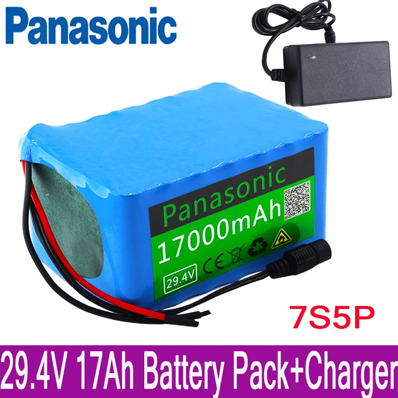 Высокое качество Panasonic батарея 7S5P 24v 17Ah 250w 29,4 V 17000 мА/ч, литий-ионный аккумулятор для инвалидного кресла для электрического велосипеда+ зарядное устройство
