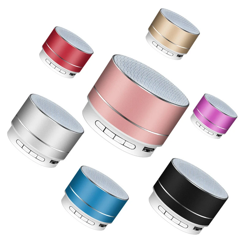 Портативная металлическая Беспроводная Bluetooth Колонка HiFi светодиодный мини супер бас стерео для IPhone Планшет