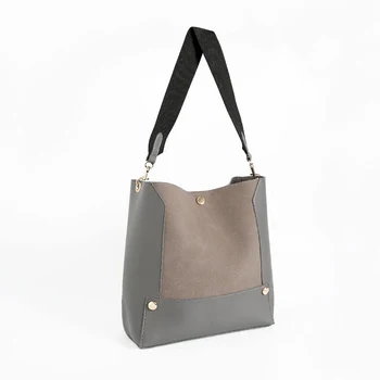 

New Spring Women Bag Vintage Shoulder Bag Female Handbag Female Wide Strap Lady Bolsas pu Leather Bag Totes Bags Grey Office