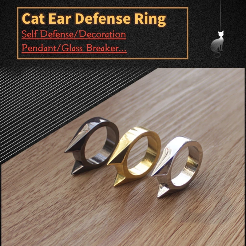 High Quality Pocket Gold Silver Black Anti-wolf Ring Glass Breaker Outdoor Hiking Self-defense Weapon defensa personal Tools High Quality Pocket Gold Silver Black Anti-wolf Ring Glass Breaker Outdoor Hiking Self-defense Weapon defensa personal Tools