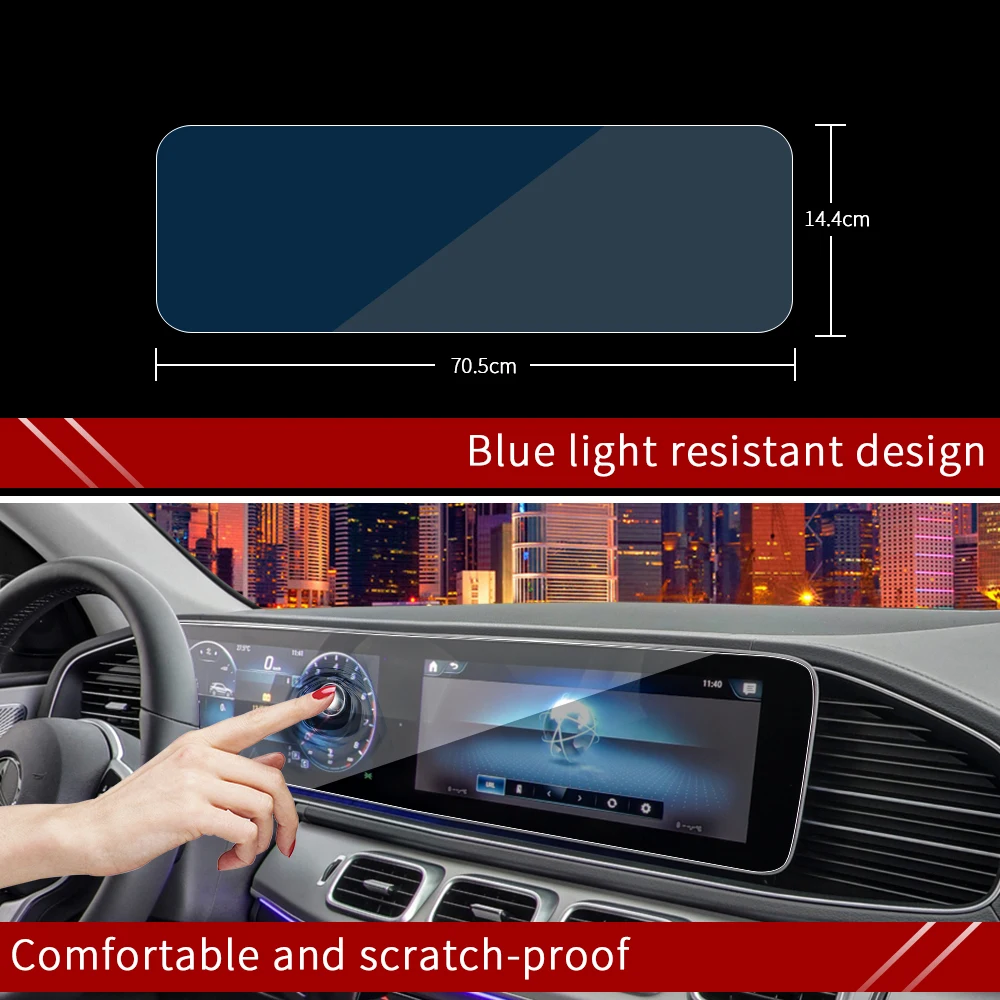 Navigation toughened film for Mercedes GLE W167 V167 350 450 500e gls w167 450 500 550 x167 interior decoration accessories