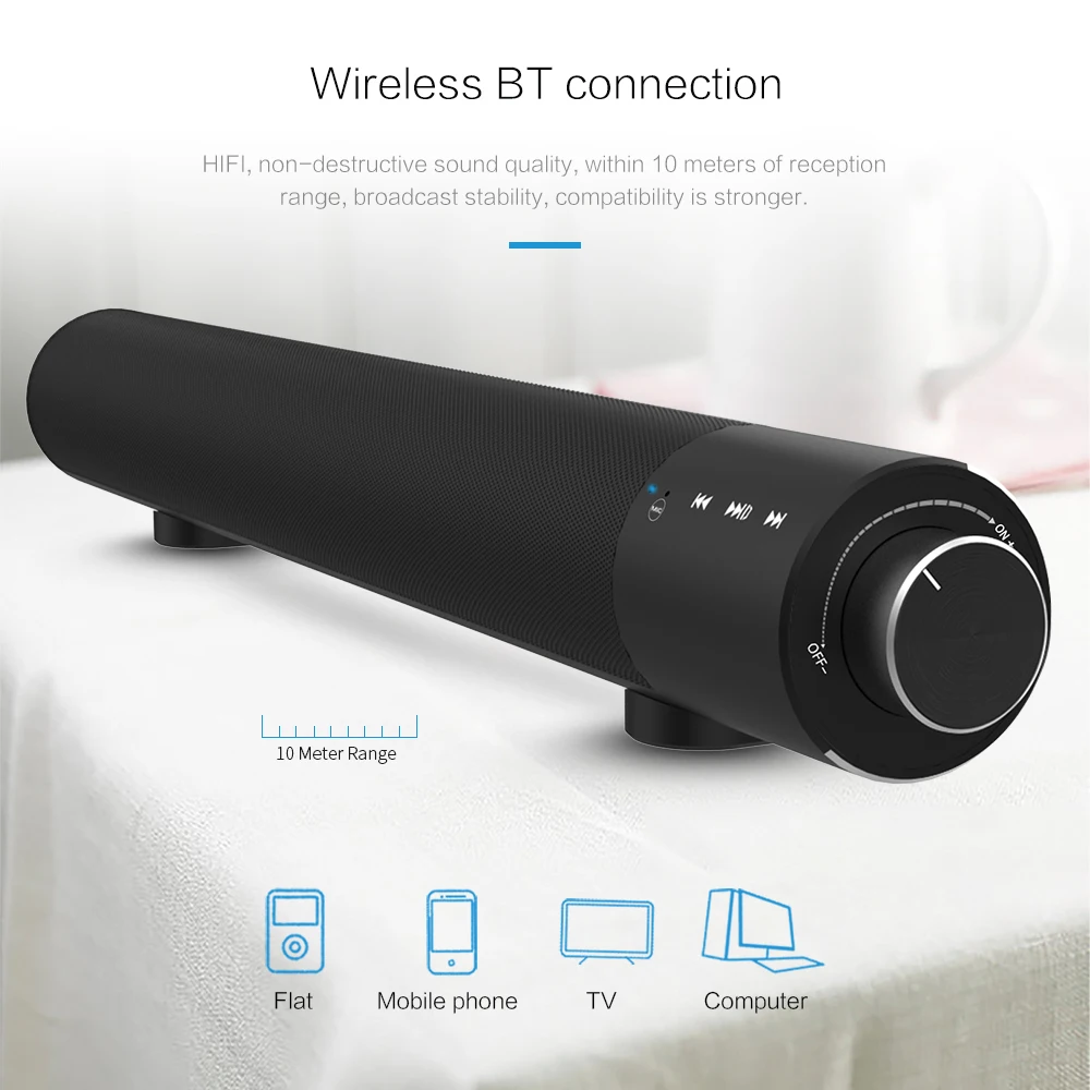 Саундбар проводной и беспроводной Bluetooth 4,2 динамик для ТВ, Саундбар с сабвуфером беспроводной Bluetooth Звуковая Панель для ТВ ноутбука