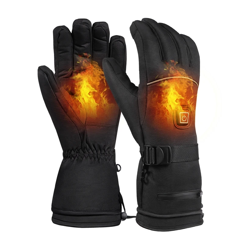 Winter Outdoor Sports Rechargeable Battery Heating Gloves Three-Speed Thermostat Waterproof Increase Long Warm Heating Gloves