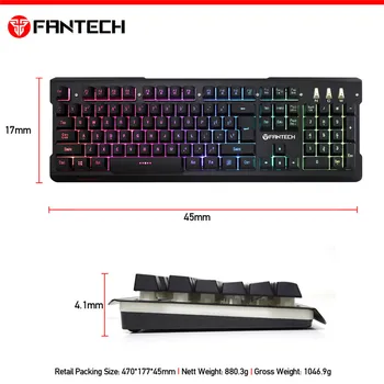 

FANTECH 9 LED Light Effect Backlit Gaming Keyboard Mechanical Keyboards USB 104 Keycaps Keyboard Computer Game Keyboards