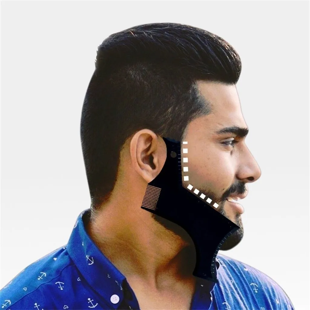 

New Arrivals Men Beard Shaper Styling Template Transparent Comb Men Beards Combs Hair Beauty Tool Beard Edging Stencils G815
