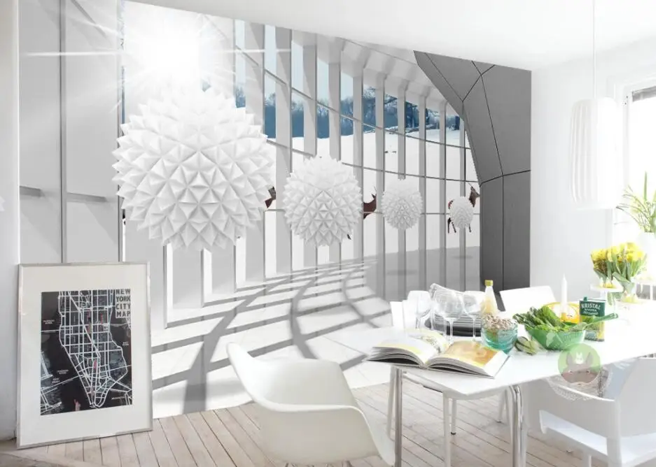 beibehang Custom wallpaper mural 3d stereo ball corridor building space landscape tv background wall papers home papel de parede