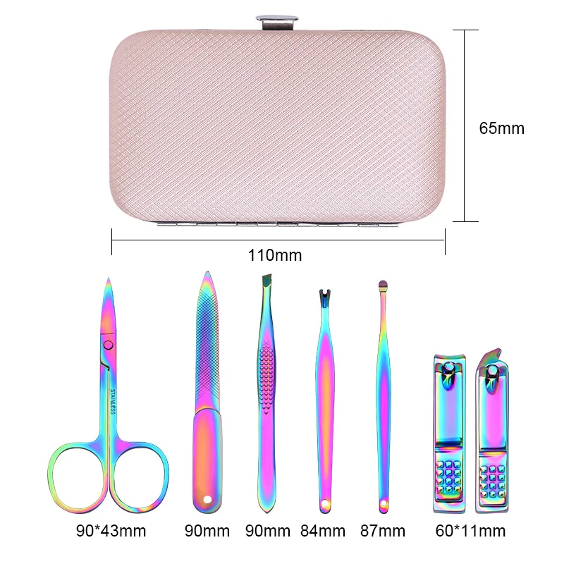 

7pcs/set Professional Nail Clippers Set Hygiene Kit Nail Cutter Tool Stainless Steel Portable Travel Nail Tools Kit