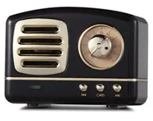 Ретро Bluetooth аудио мини портативный динамик U диск TF карта высокого качества алюминиевый сплав с FM маленький Bluetooth динамик - Цвет: Black
