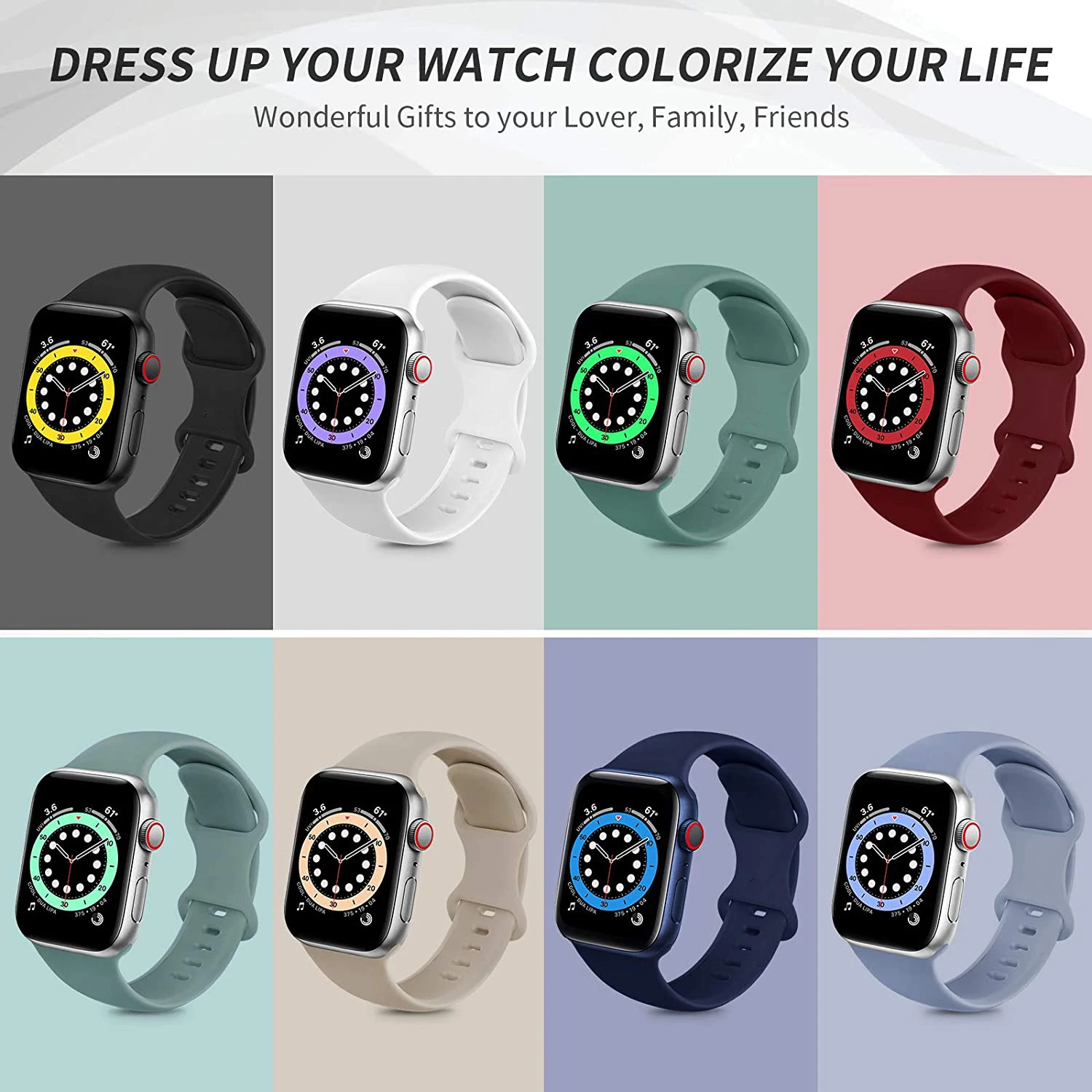 Silicone Strap For Apple Watch band 44mm 40mm 38mm 42mm 44 mm Rubber watchband smartwatch correa bracelet iWatch 3 4 5 6 se band