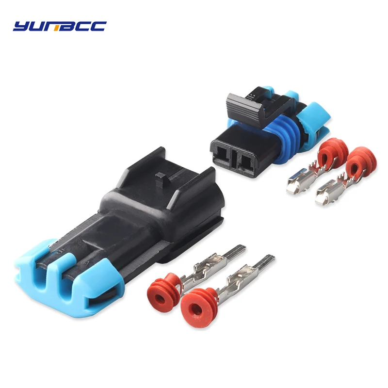 

2Sets 2Pin Female and Male Delphi Weather Pack Waterproof Sensor Fan Electronic Connector Auto Wire Connector 15300002 15300027